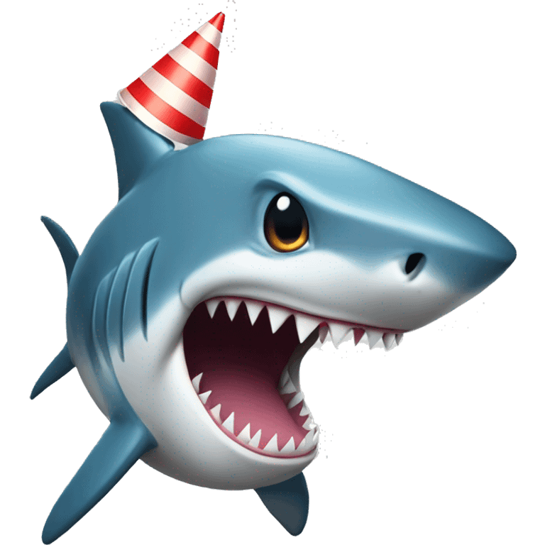 Shark with party hat emoji