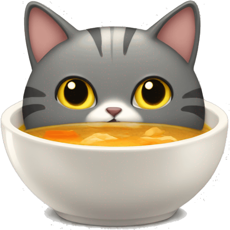 Cat eating soup emoji