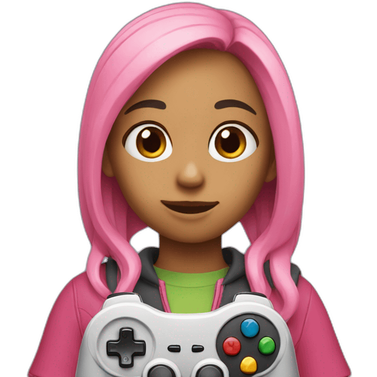 Girl playing videogame emoji