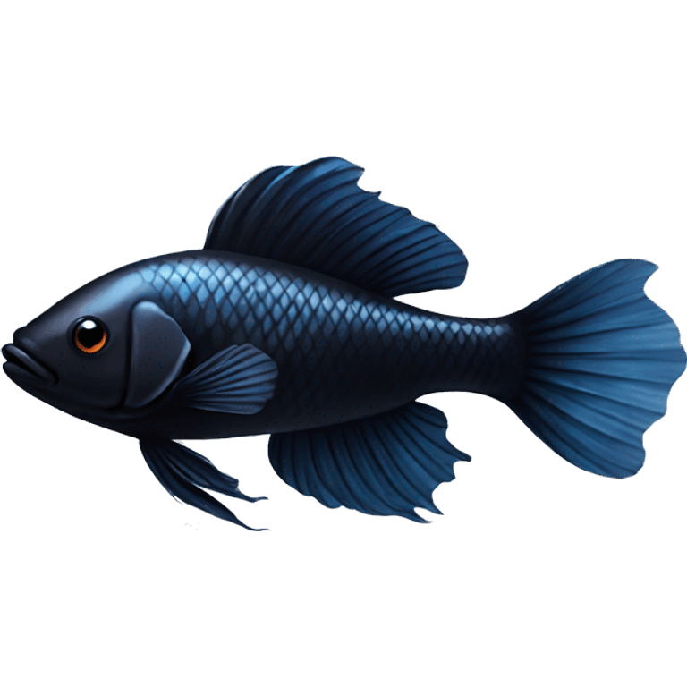 Black beta fish emoji