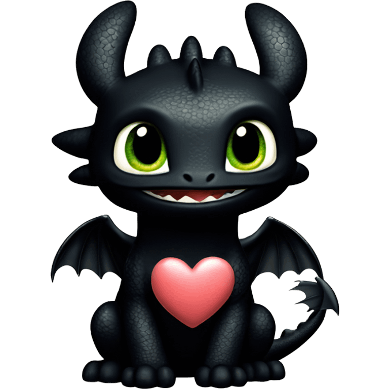 How to train your dragon toothless wit heart emoji