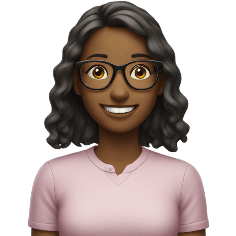 smiling girl with glasses emoji