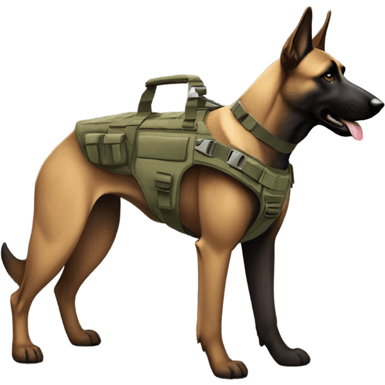 Dark Belgian malinois, tactical emoji