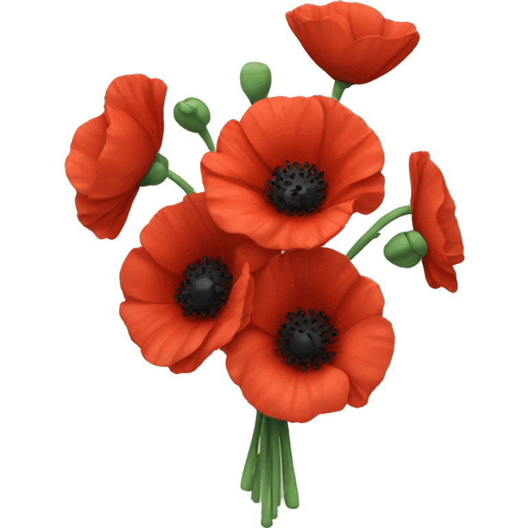 Colour bouquet of poppys emoji