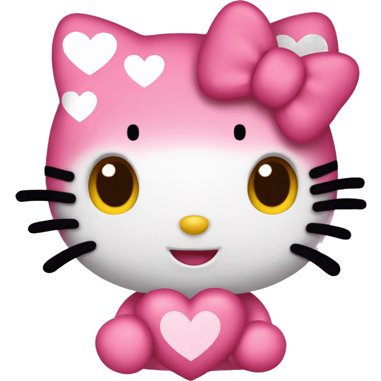 hello kitty with hearts emoji