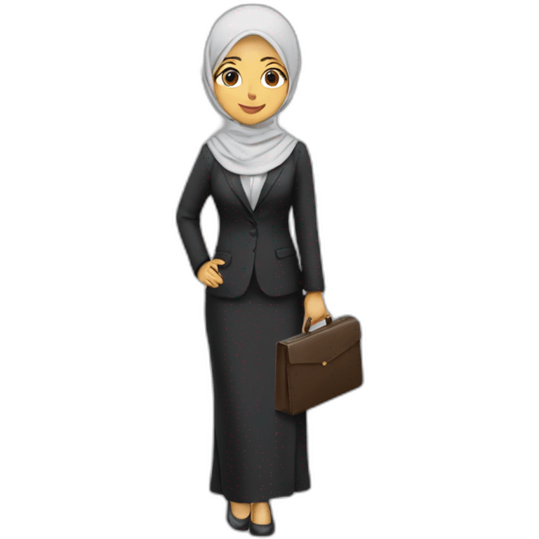 hijabi-asian-girl-lawyer-carrying-file emoji