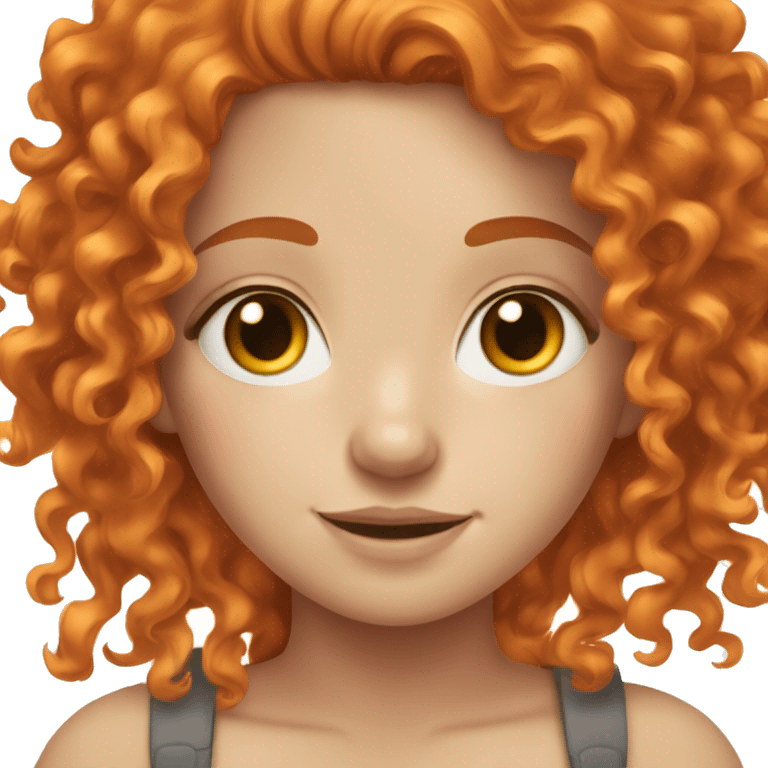 White girl with freckles with orange curly hair  emoji