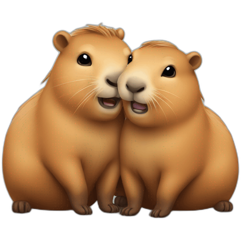 Capybaras in love emoji