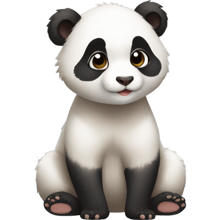 Cute panda-ferret-hybrid full body emoji