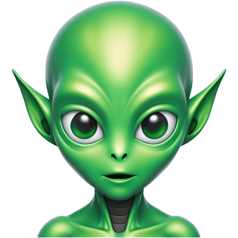 portrait of An alien in an alien suit with a green-colored head.  emoji