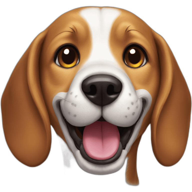 beagle dog smiling emoji