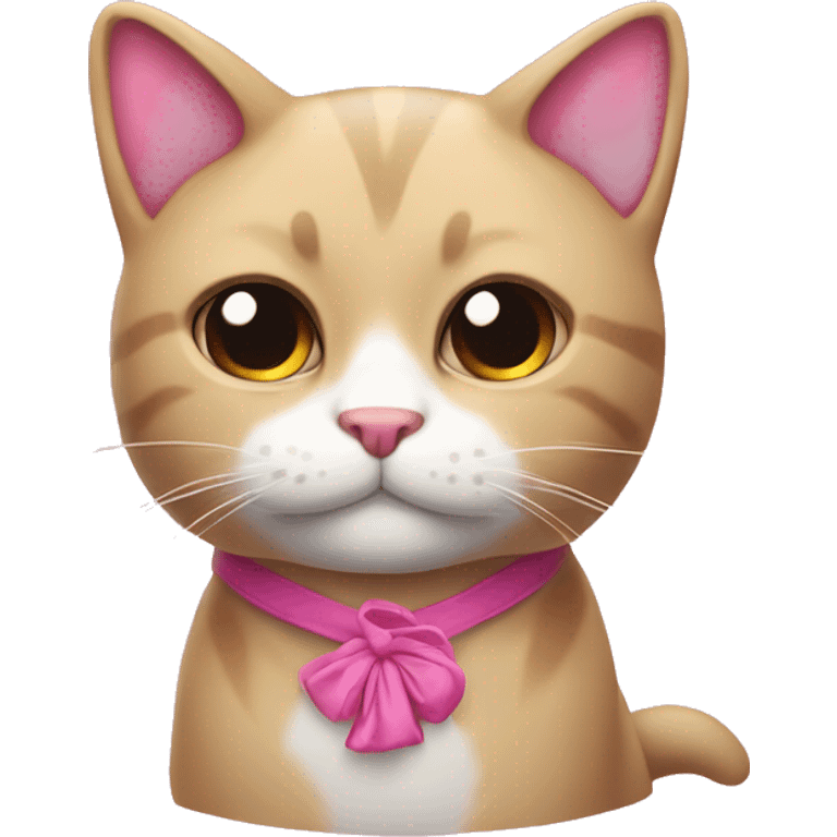 Gato com laço rosa emoji