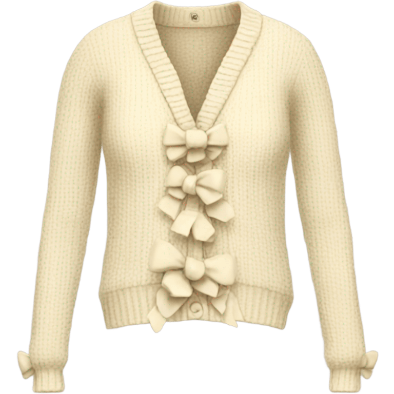 short cream Cardigan with  bow emoji