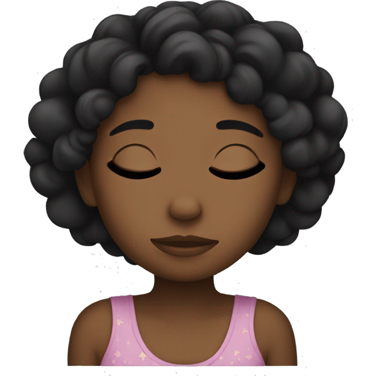 Cute black girl sleeping  emoji