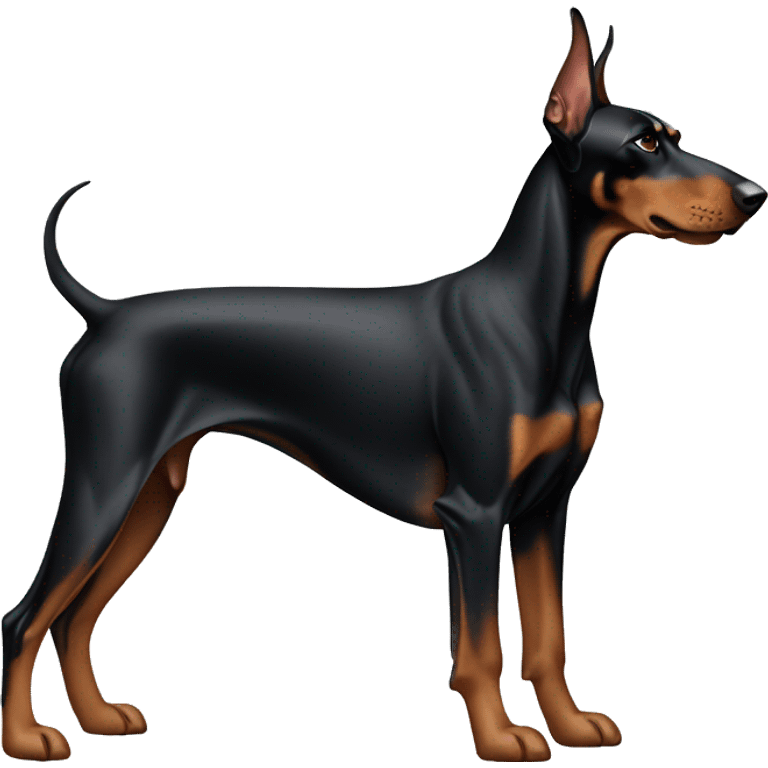 Doberman dog standing side profile emoji