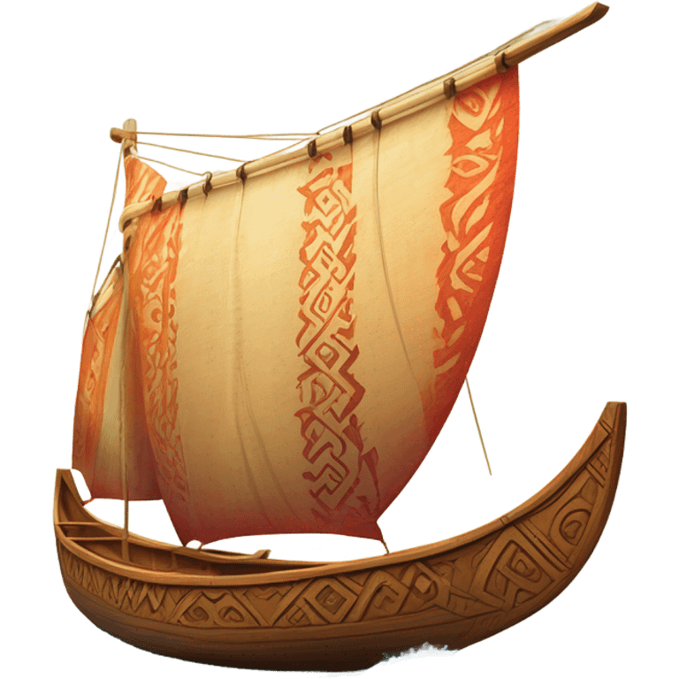 traditional Polynesian double-hulled outrigger canoe called a wa'a kaulua emoji