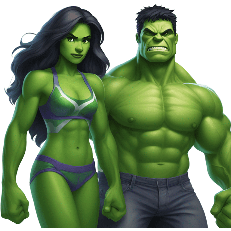 Hulk with she hulk emoji