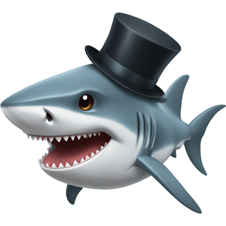 Shark with tophat emoji