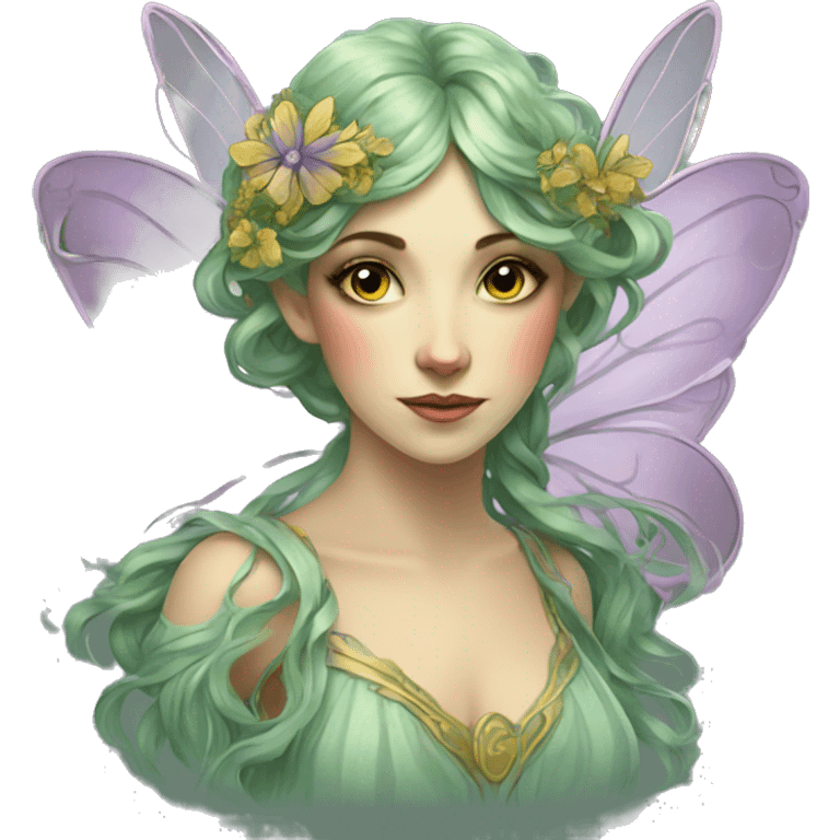 Art nouveau fairy emoji