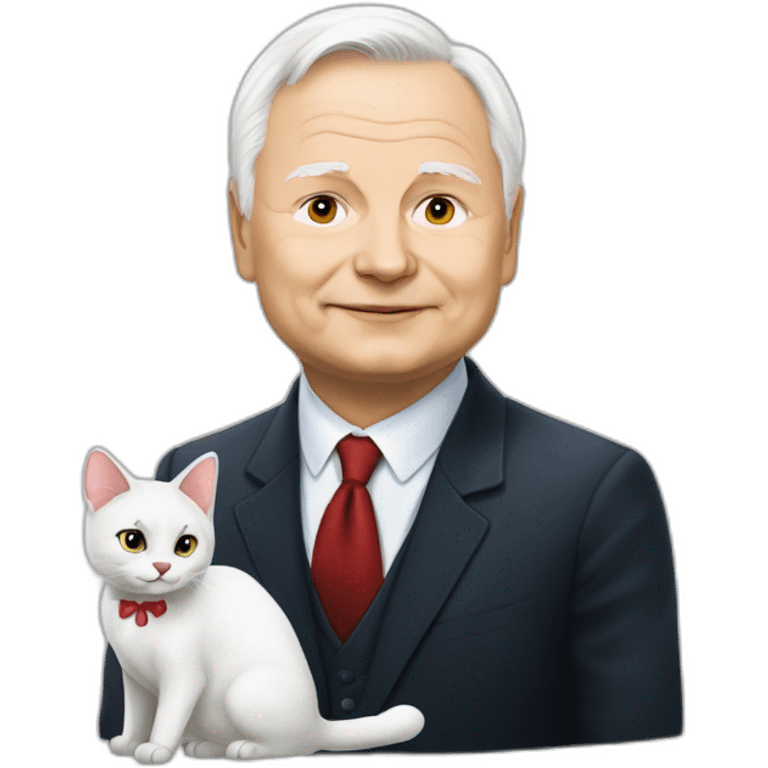 jarosław kaczyński with a cat emoji