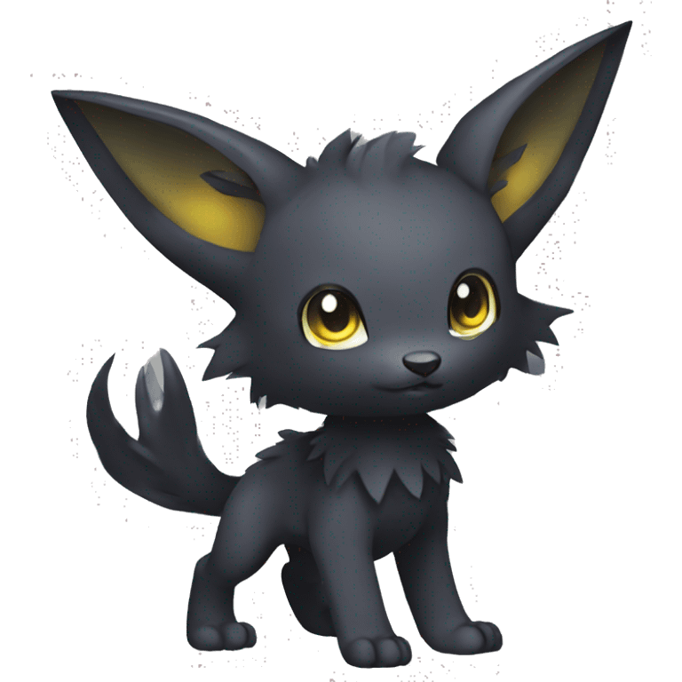 Cute cool shiny fantasy dark-shadow-themed animal hybrid Fakemon full body emoji