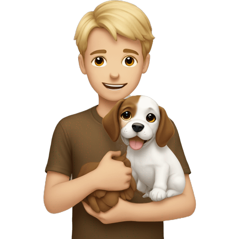 puppy with boy emoji