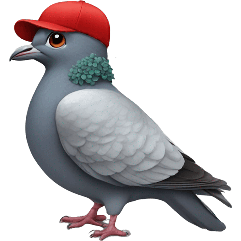 pigeon wearing a red hat  emoji