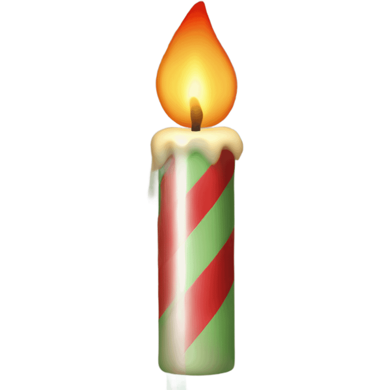 Candle with red and green stripes going around it emoji