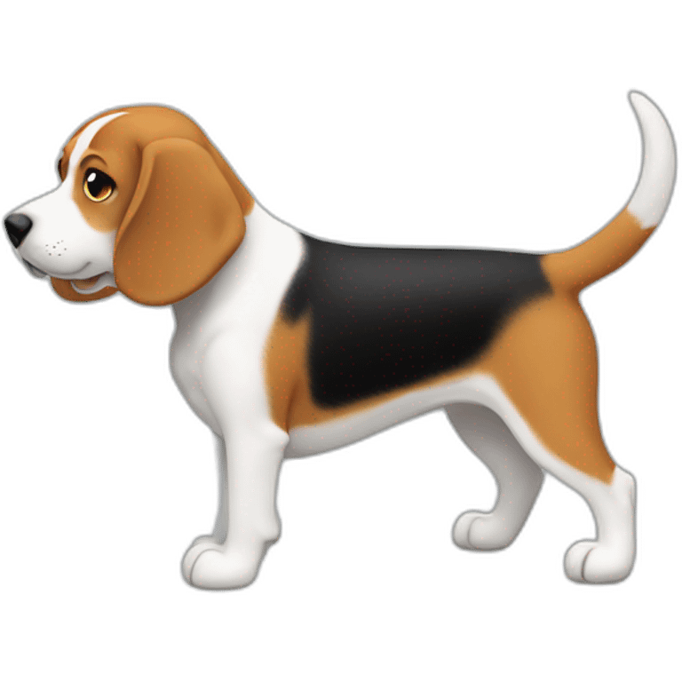 beagle，full body，rear view emoji