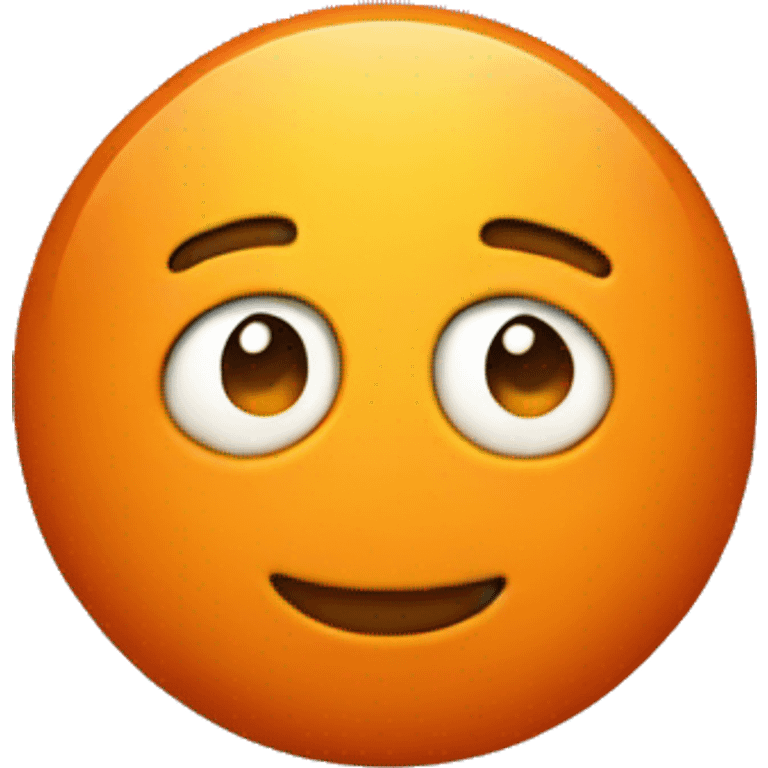 Big round orange emoji with meme face  emoji