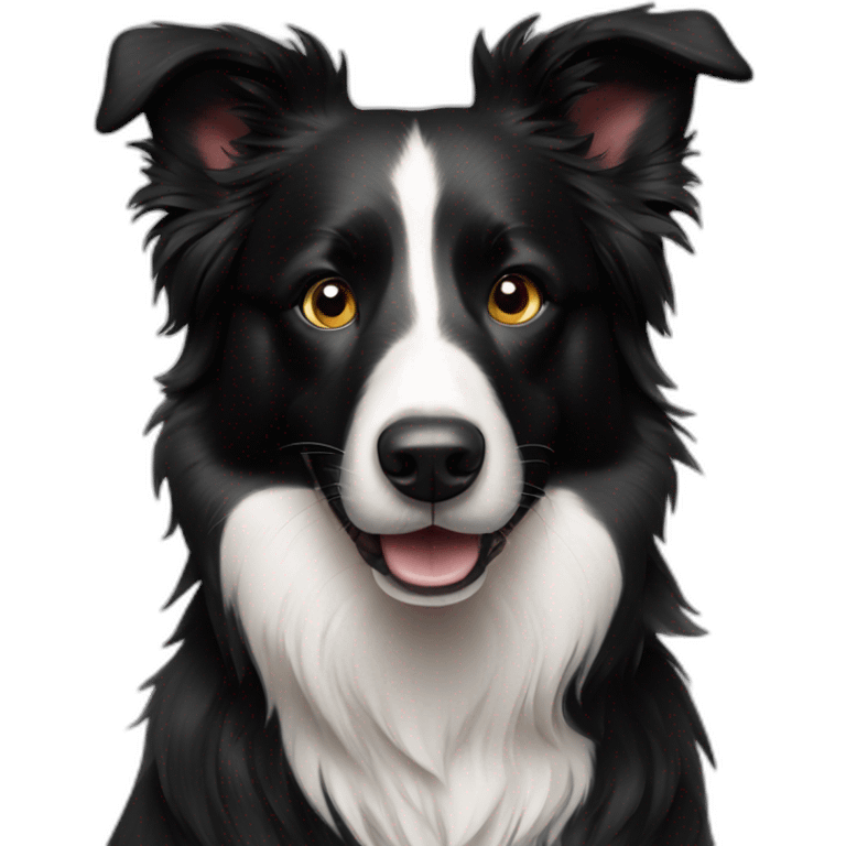  black tri border collie emoji