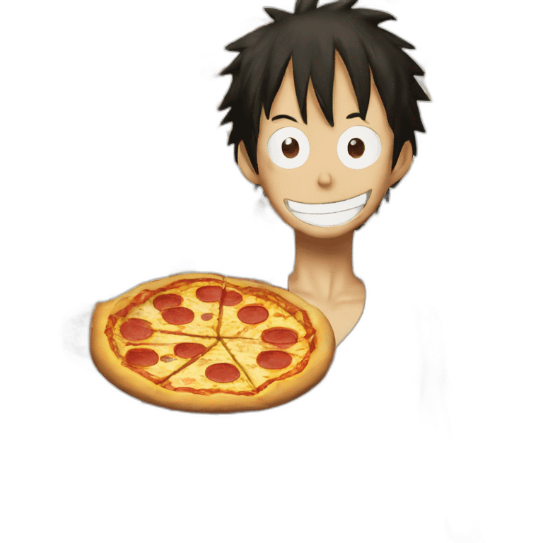 Luffy eat à pizza emoji