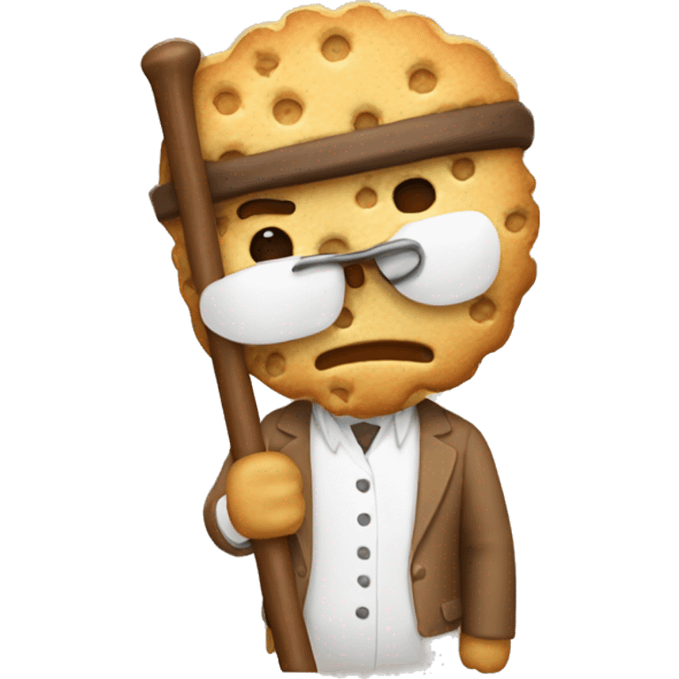 Professional biscuit with a cane  emoji