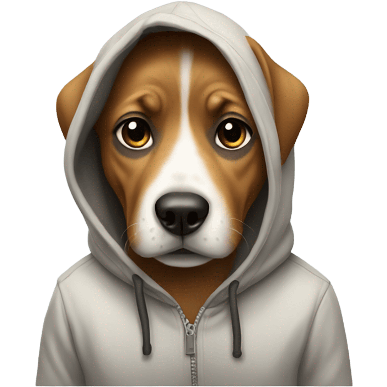 Dog wearing a hoodie emoji