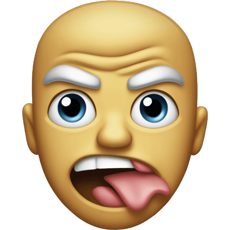 classic angry emoji with tongue out emoji