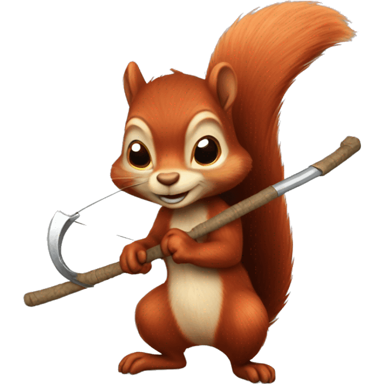 red squirrel with scythe emoji