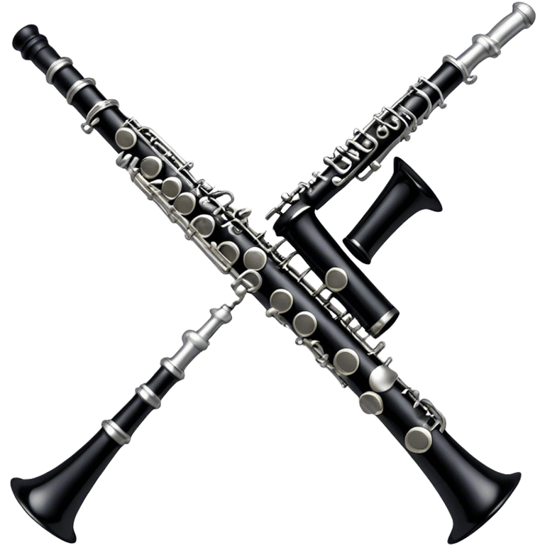 Cinematic Realistic Clarinet, deep black body with gleaming silver keys, rich warm lighting catching every intricate detail, slightly worn mouthpiece adding authenticity, glowing with a timeless and sophisticated presence. emoji