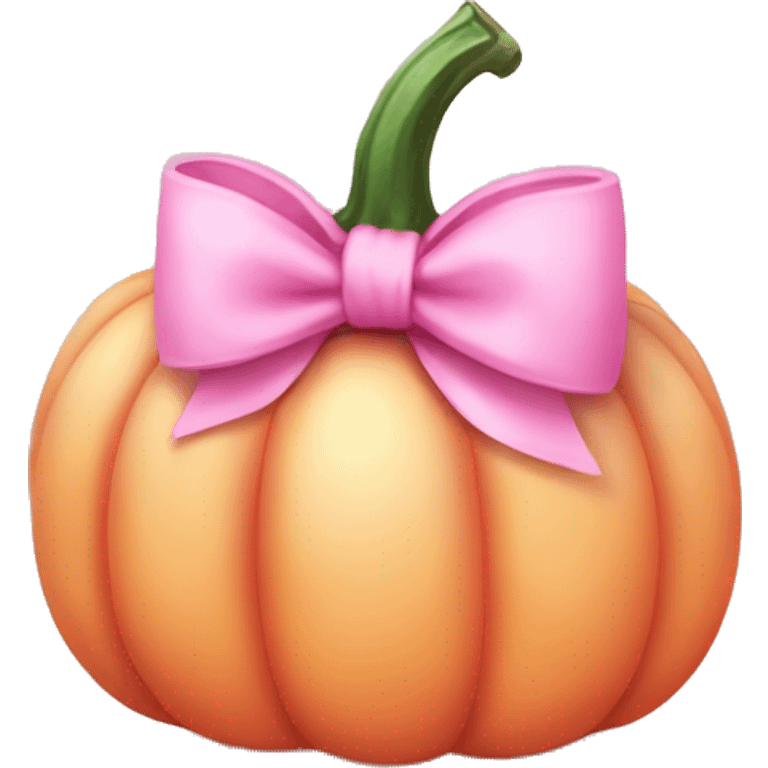 Light pink soft Pumpkin with a pink bow emoji