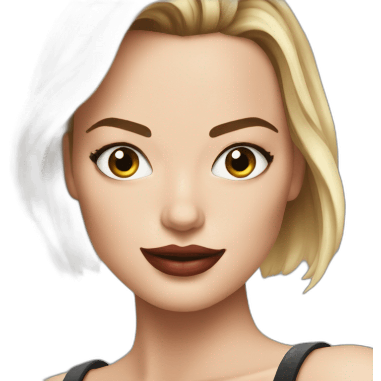 Margot Robbie with colored hair emoji