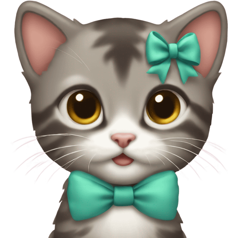 kitten with bow emoji