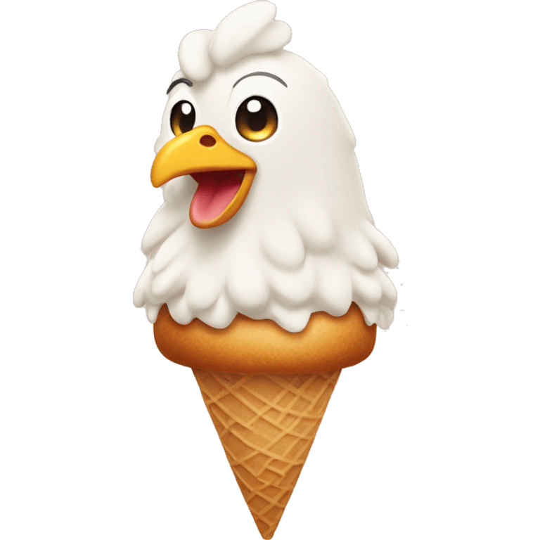  chicken on an ice cream cone emoji