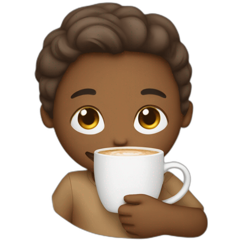 A person hugging a cup of cappuccino  emoji