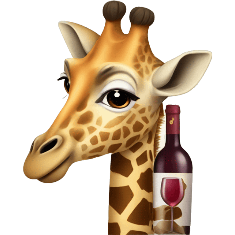 Giraffe drinking wine  emoji