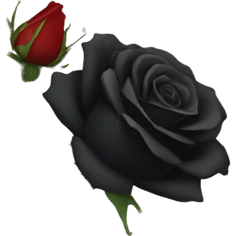 black rose with thorn and falling petals  emoji