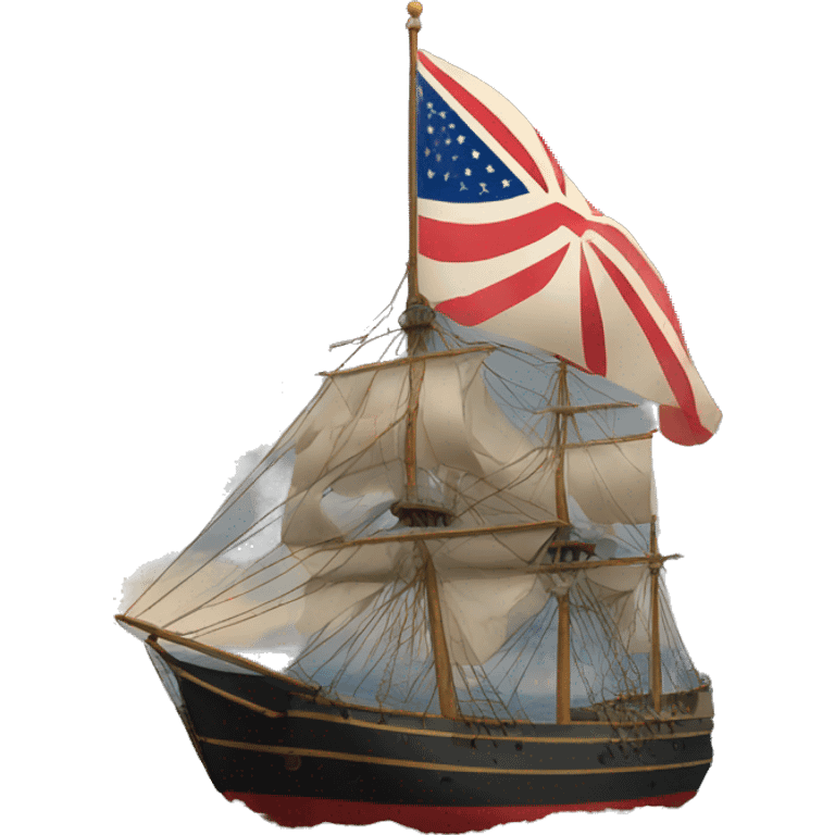 civil war union flag on a ship emoji