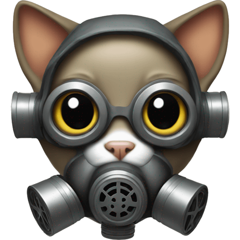 Kitty with Gas Mask emoji