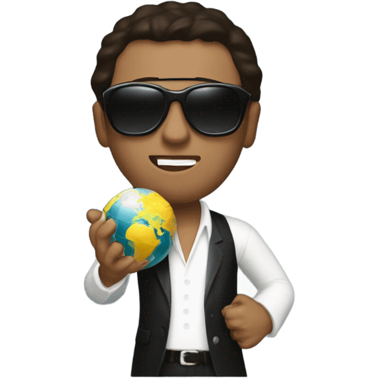 Tony Montana sunglasses the globe in his hand emoji