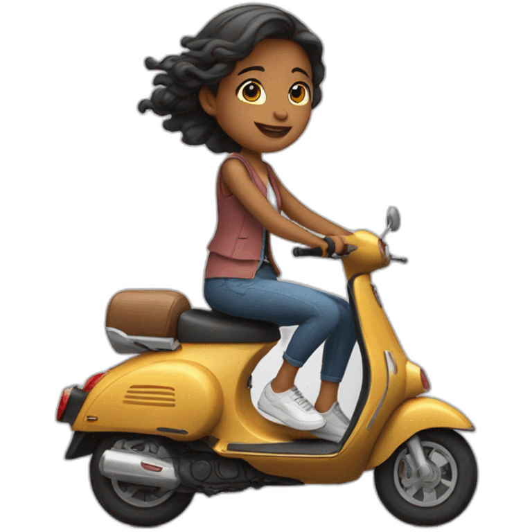 Girl riding scooter so fast and fall  emoji