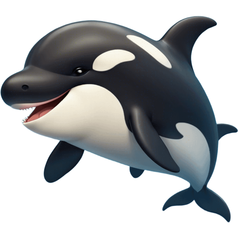 Cinematic Cute Yawning orca Portrait Emoji, Head tilted slightly with a dramatic, wide-open yawn, showcasing a sleek black-and-white body with gently relaxed fins and sleepy, half-closed eyes, Simplified yet irresistibly adorable features, highly detailed, glowing with a soft, cozy marine glow, high shine, relaxed yet expressive, stylized with a dash of whimsical deep-sea charm, soft glowing outline, capturing the essence of a drowsy yet affectionate orca that appears ready to stretch out in the waves for a nap! emoji