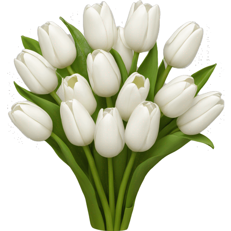 white tulip bouquet  emoji